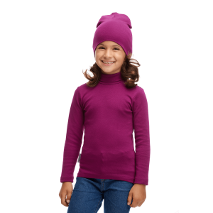 Водолазка и шапка фиолетовая рибана