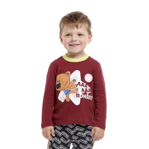 Футболка с длинным рукавом МИ-МИ-МИШКИ© бордовая