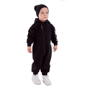 Комбинезон с ушками черный футер 1+