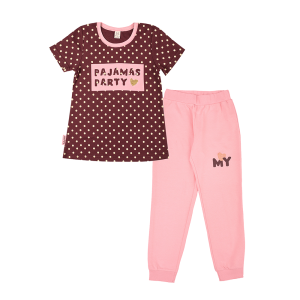 Пижама футболка и брюки горох