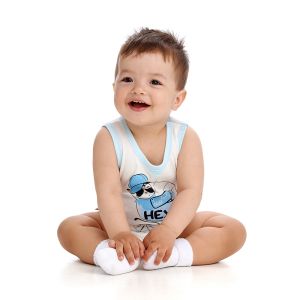 Боди Селфи без рукавов голубой