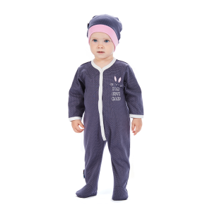 Комбинезон Милые кролики серый