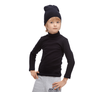 Водолазка и шапка тёмно-синяя рибана