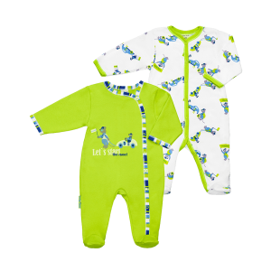 Комплект комбинезонов Маленький гонщик салатовые 2 шт.