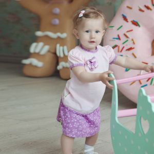 Юбка Цветочки розовая