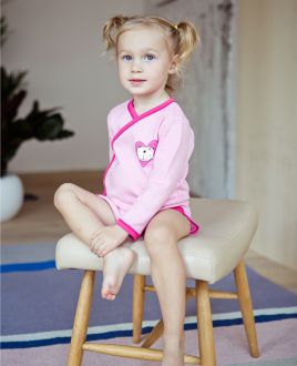 Боди с длинным рукавом Love розовый