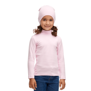 Водолазка и шапка розовая рибана