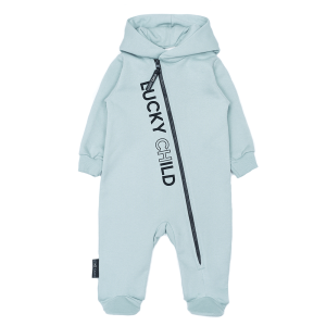 Комбинезон с ушками зелёный футер 0+