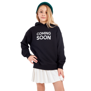 Толстовка с капюшоном Мама знает как! черная «COMING SOON»