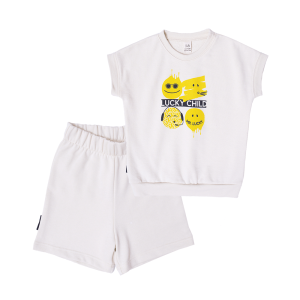 Комплект Оверсайз: футболка и шорты бежевый