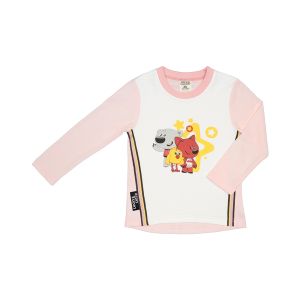 Футболка с длинным рукавом МИ-МИ-МИШКИ© светло-розовая