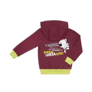 Куртка на молнии МИ-МИ-МИШКИ© бордовая