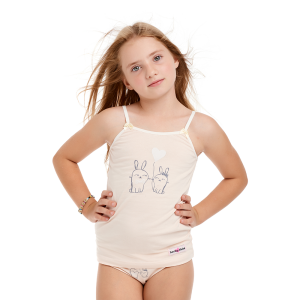 Майка на бретелях Любимая девочка персиковая