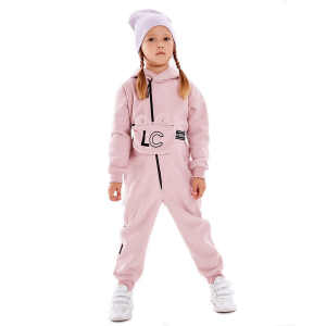 Комбинезон с сумкой розовый футер 1+