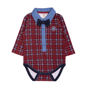 Боди Клуб малышей бордовый