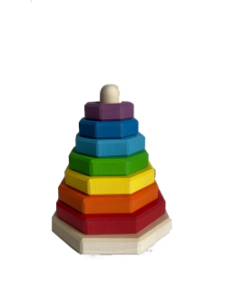 Пирамидка КоТаГрад Восьмигранная мини радужная красный