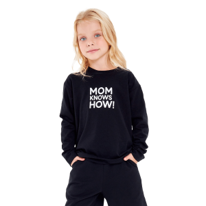 Лонгслив Мама знает как! черный «MOM KNOWS HOW»