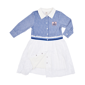 Платье Скажи ДА с длинным рукавом клетчатое