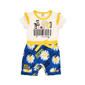 Полукомбинезон Любит - не любит молочный