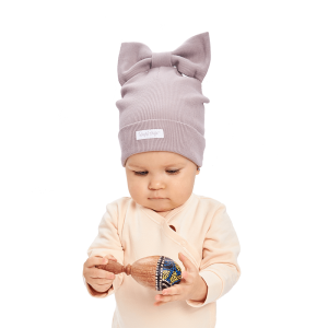 Комплект шапок 2шт.: звёзды, бежевая.