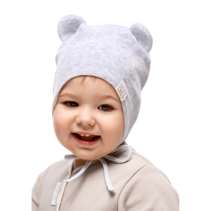 Шапка-мишка Велюр серая