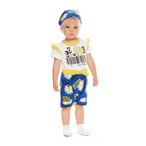 Полукомбинезон Любит - не любит молочный