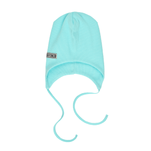 Шапка с завязками мятная кашкорсе