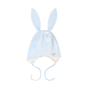 Шапка-зайчик Велюр голубая