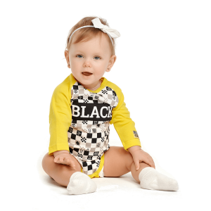 Комплект боди Черное и белое молочный-клетка