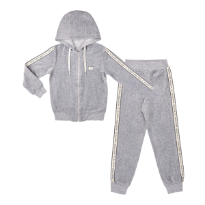 Костюм Велюр куртка и брюки серый