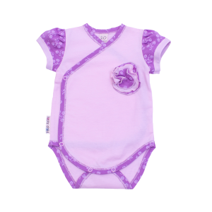Боди с коротким рукавом Цветочки розовый