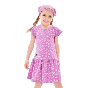 Комплект: платье и бандана Цветочки фиолетовый