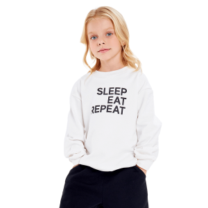 Толстовка Мама знает как! молочная «SLEEP. EAT. REPEAT»