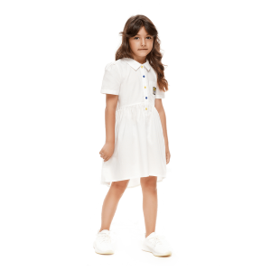 Платье Любит - не любит молочное поплин