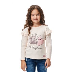 Футболка с длинным рукавом Платья пудровая Футболка с длинным рукавом Платья пудровая