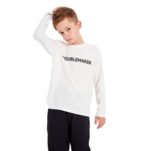 Лонгслив Мама знает как! молочный «TROUBLEMAKER»