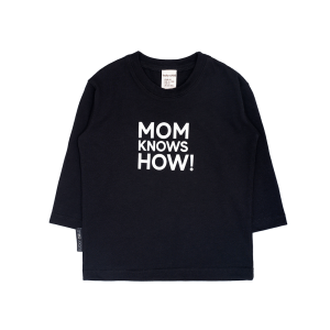 Лонгслив Мама знает как! черный «MOM KNOWS HOW»
