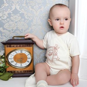 Боди с коротким рукавом Экрю