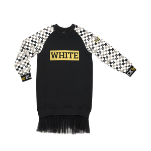 Платье Чёрное и белое тёмно-серое