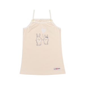 Майка на бретелях Любимая девочка персиковая