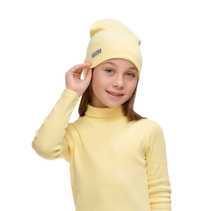 Шапка светло-жёлтая кашкорсе