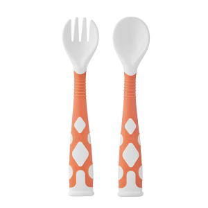 Набор гибких столовых приборов ROXY-KIDS для малышей в пенале, ложка и вилка