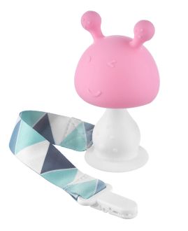 Силиконовый прорезыватель ROXY-KIDS Грибочек, с держателем в футляре