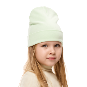 Шапка светло-зелёная рибана