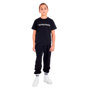 Брюки Мама знает как! черные футер 7+