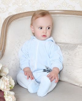 Комбинезон с подкладкой Велюр голубой