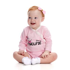Боди Селфи с длинным рукавом розовый