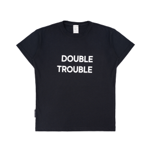 Футболка Мама знает как! черная «DOUBLE TROUBLE»