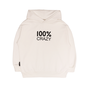 Толстовка с капюшоном Мама знает как! молочная «100% CRAZY»