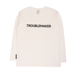 Лонгслив Мама знает как! молочный «TROUBLEMAKER»